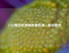 17182期足彩预测把握机遇，赢在概率