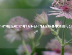 16175期足彩2023年8月16日-17日足球赛事预测与分析