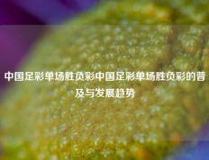 中国足彩单场胜负彩中国足彩单场胜负彩的普及与发展趋势
