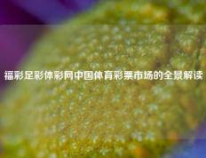 福彩足彩体彩网中国体育彩票市场的全景解读