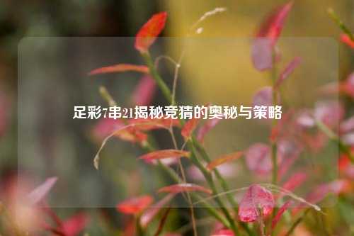 足彩7串21揭秘竞猜的奥秘与策略