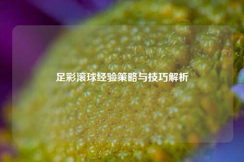足彩滚球经验策略与技巧解析