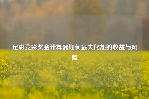足彩竞彩奖金计算器如何最大化您的收益与风险