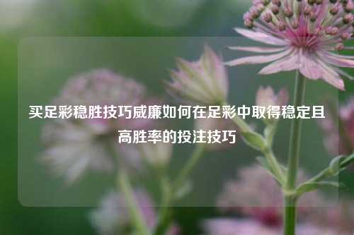买足彩稳胜技巧威廉如何在足彩中取得稳定且高胜率的投注技巧