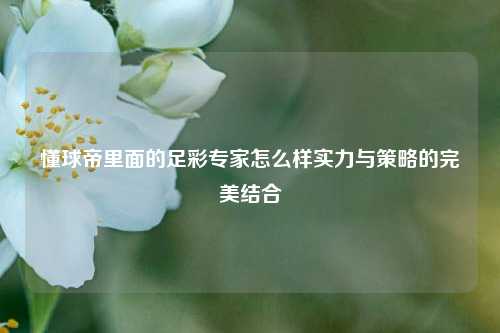 懂球帝里面的足彩专家怎么样实力与策略的完美结合